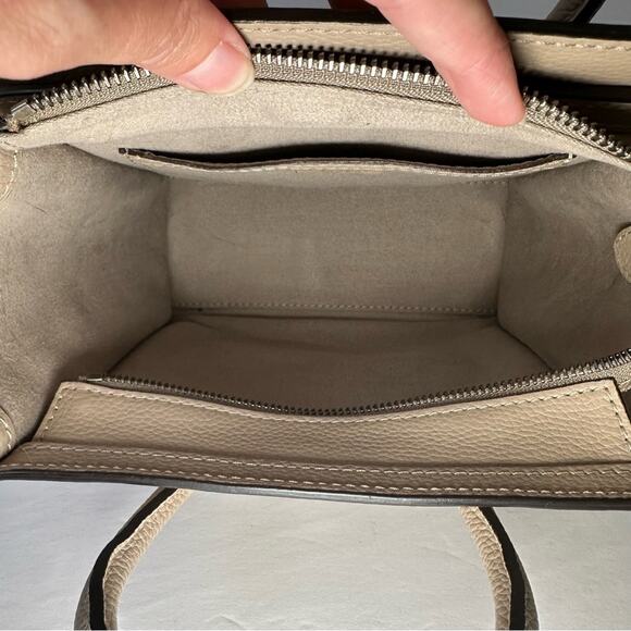 Celine Nano Luggage Handbag in Taupe Grained Leather Authentic - Picture 10 of 14